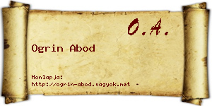 Ogrin Abod névjegykártya